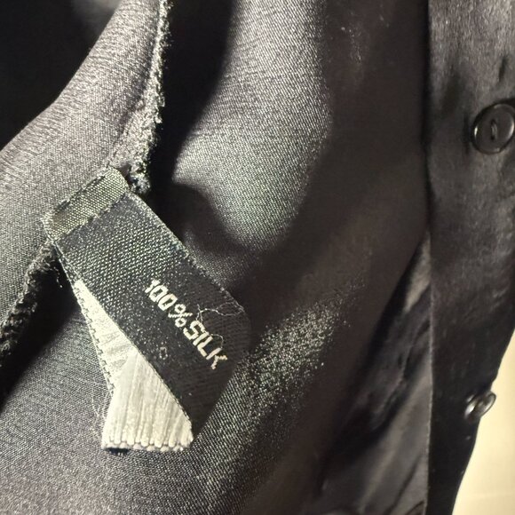 Dora Landa 100% Silk Sleeveless Button Down Color Block Off White & Black Size 0 - Picture 3 of 5